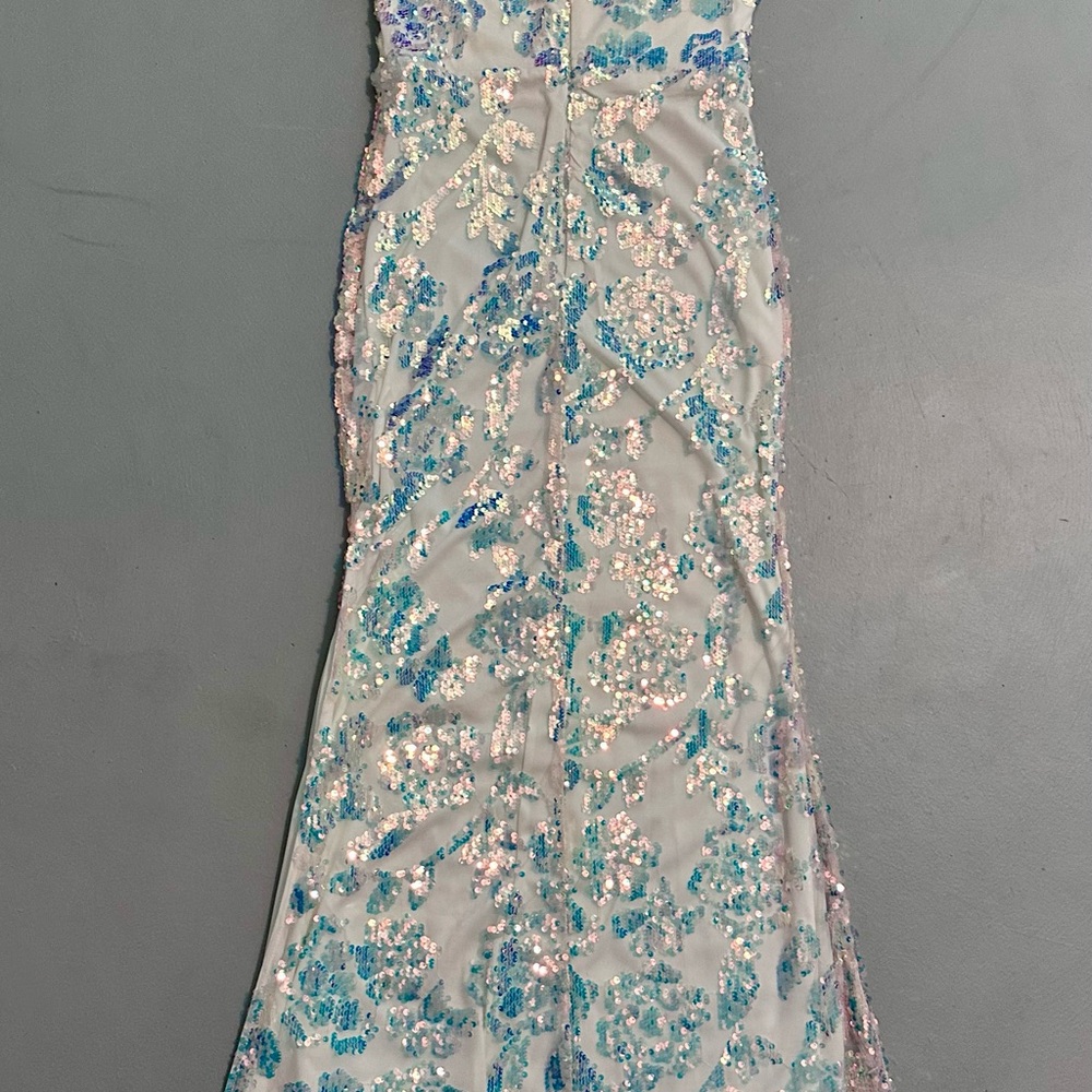 Soieblu Size Small Sequin Glitter Dress long Formal Semi Full w/slit - Picture 6 of 10